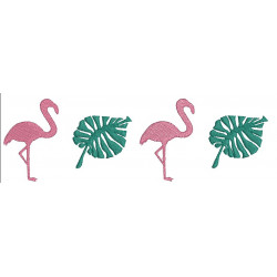 Stickdatei - Flamingo Border